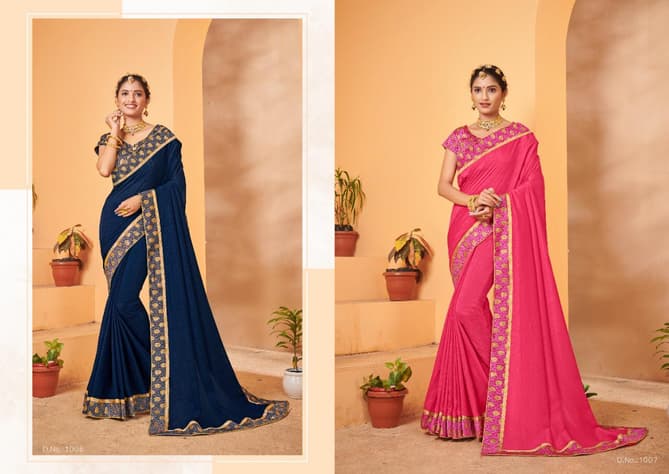 Saroj Natural Beauty Fancy Designer Festive Wear Vichitra Silk Saree Collection